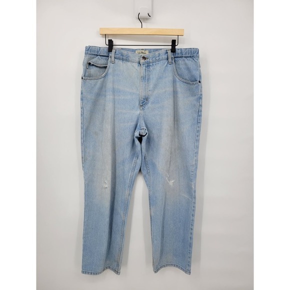 L.L. Bean Other - LL Bean Men's Light Wash Distressed Jeans Straight Leg 38 29